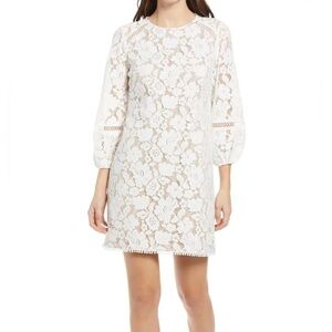 Vince Camuto Ivory Lace Shift Dress Size 2 Holiday Dress